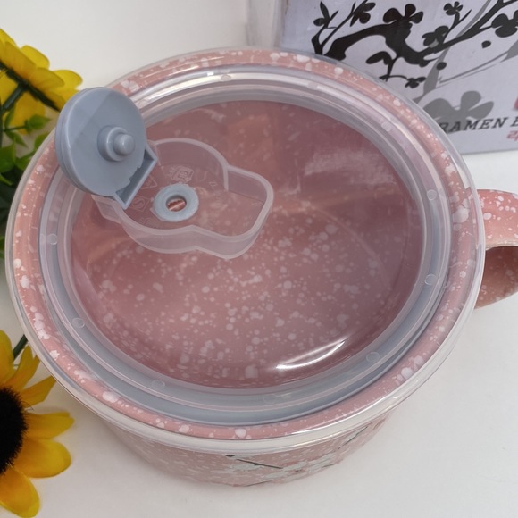 Ramen or soup mug/bowl with cover NWT cherry blossom floral design - Picture 15 of 16